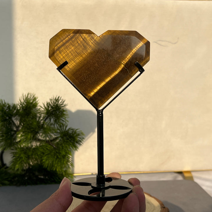 Tiger Eye Heart With Holder