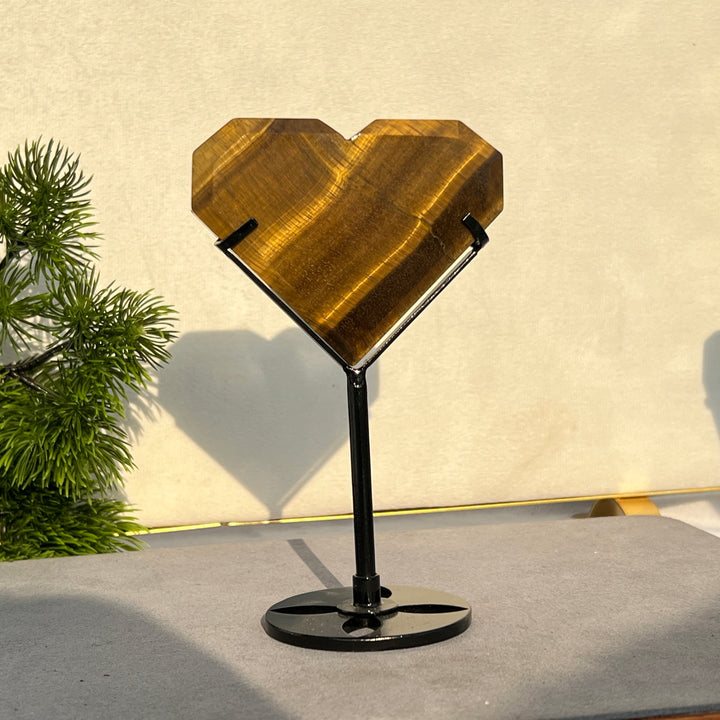 Tiger Eye Heart With Holder