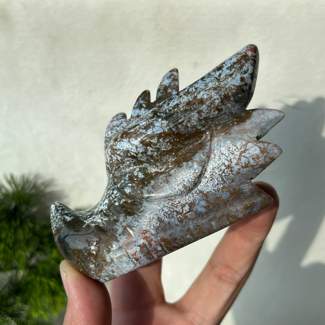 Ocean Jasper Dragon Skull