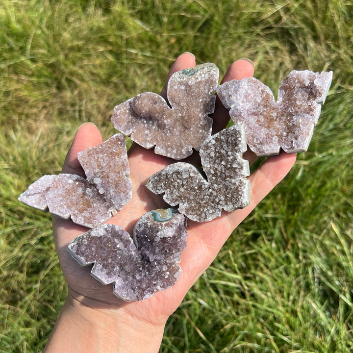 Amethyst Cluster Butterfly Carving
