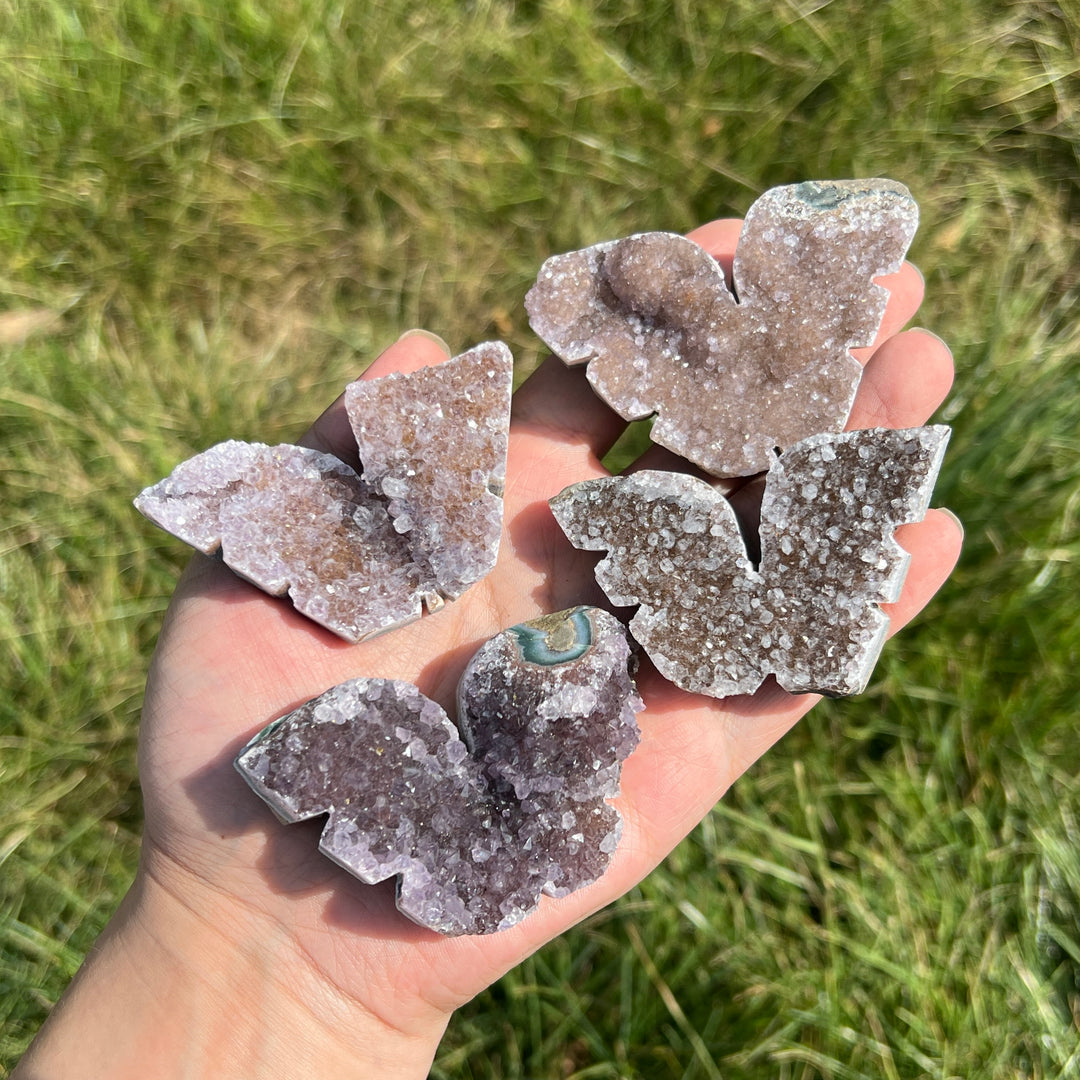 Amethyst Cluster Butterfly Carving