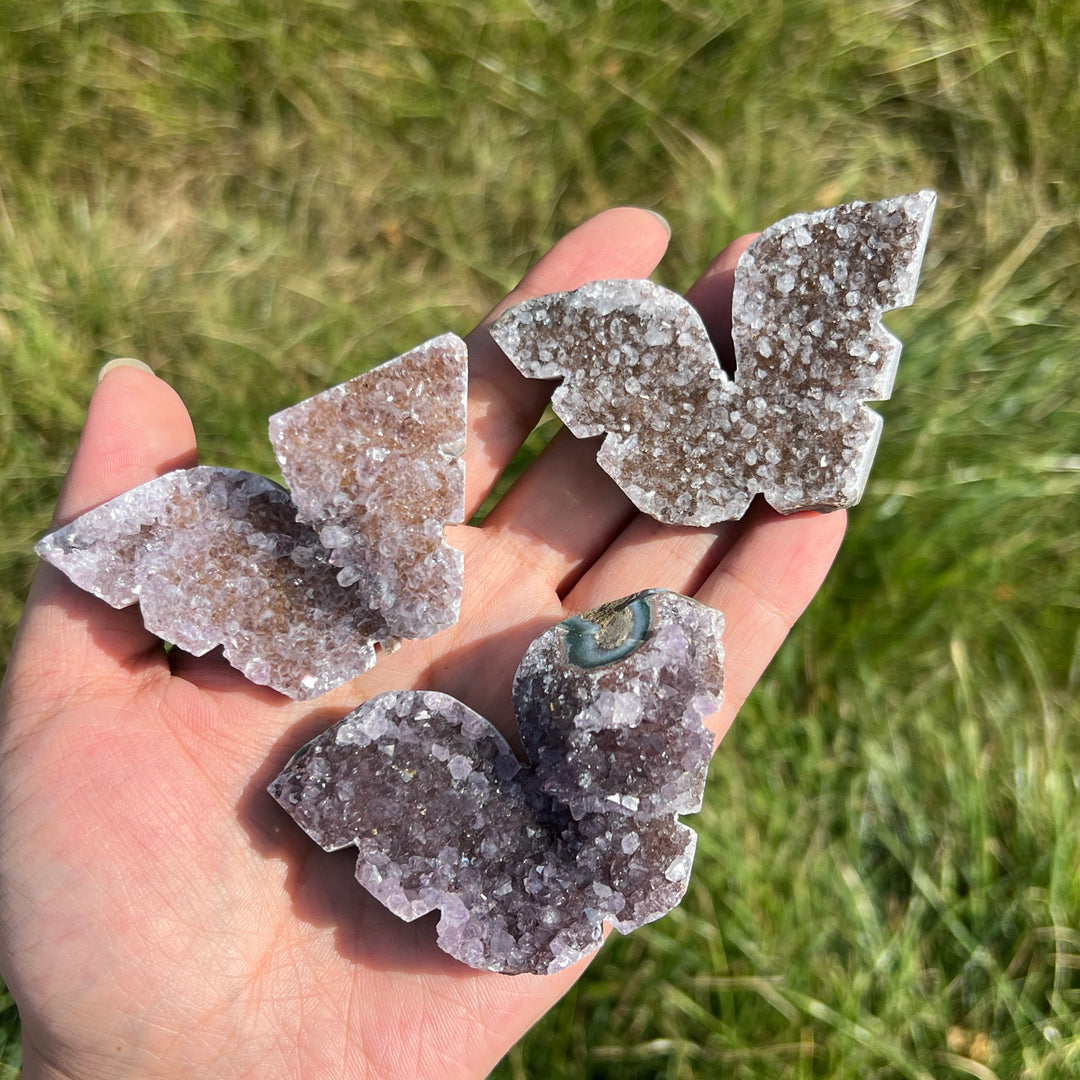 Amethyst Cluster Butterfly Carving