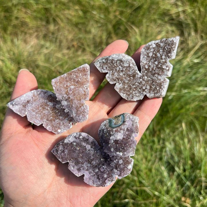 Amethyst Cluster Butterfly Carving