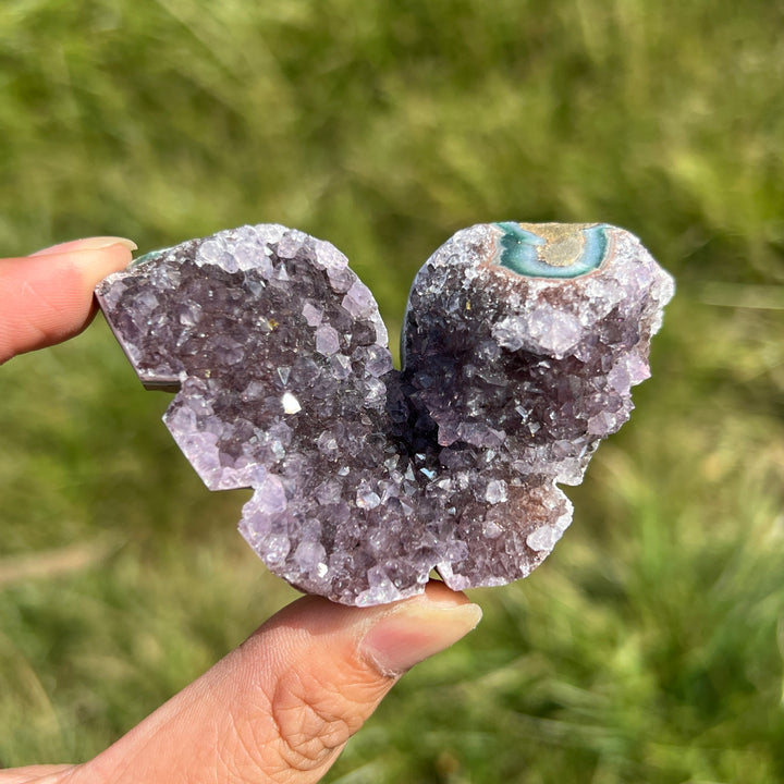 Amethyst Cluster Butterfly Carving