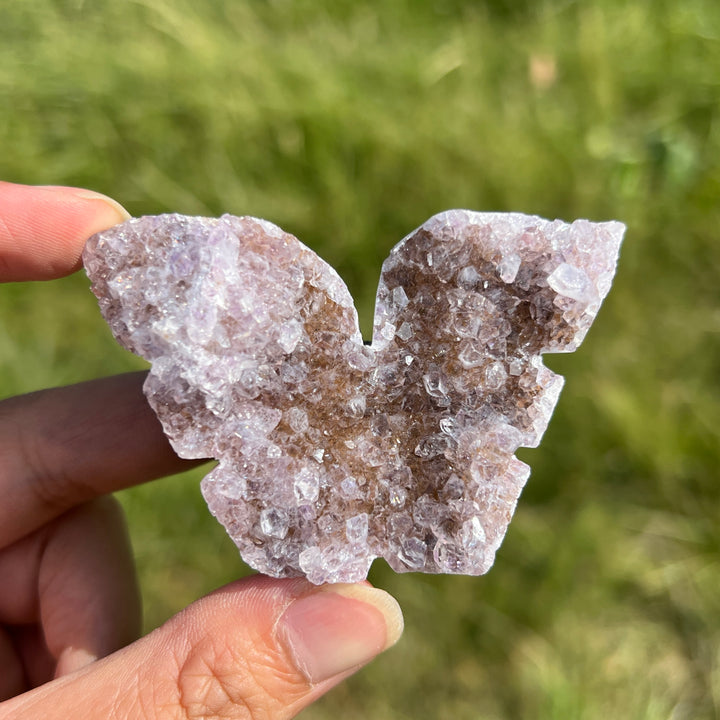 Amethyst Cluster Butterfly Carving