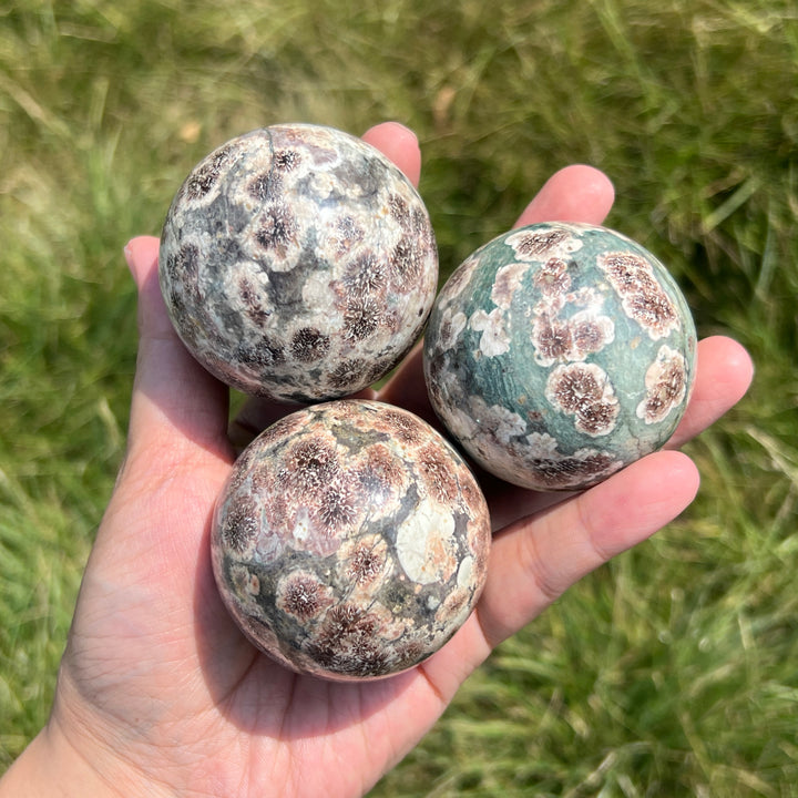 Green Sakura Stone Sphere