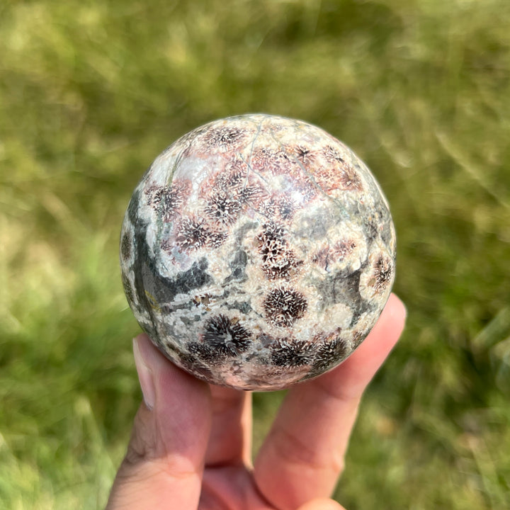 Green Sakura Stone Sphere