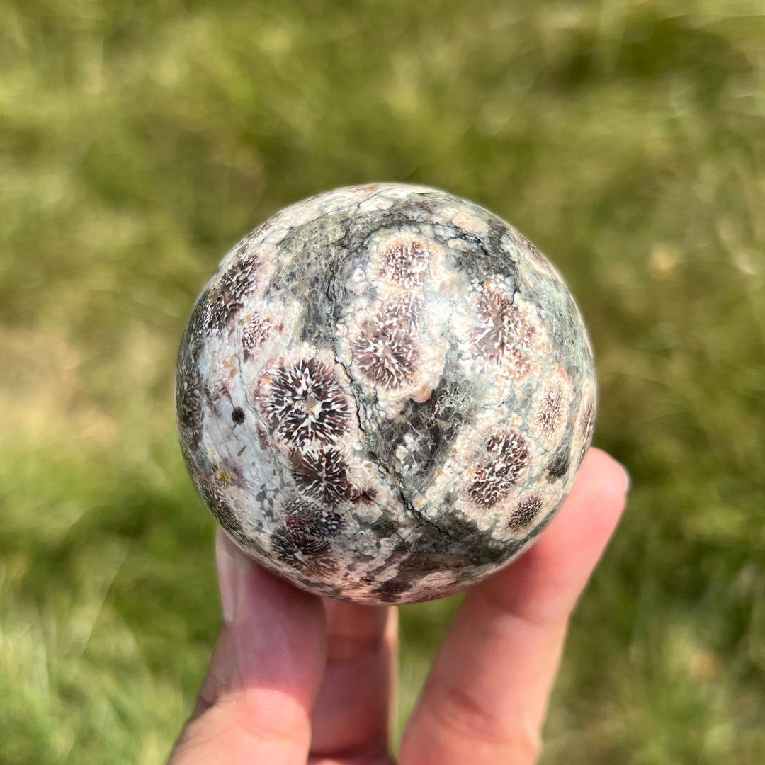 Green Sakura Stone Sphere