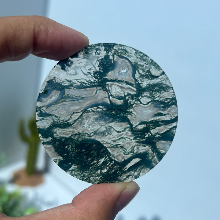 Moss Agate Disc Slice
