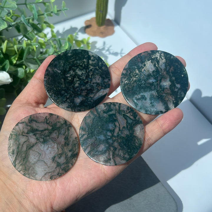 Moss Agate Disc Slice
