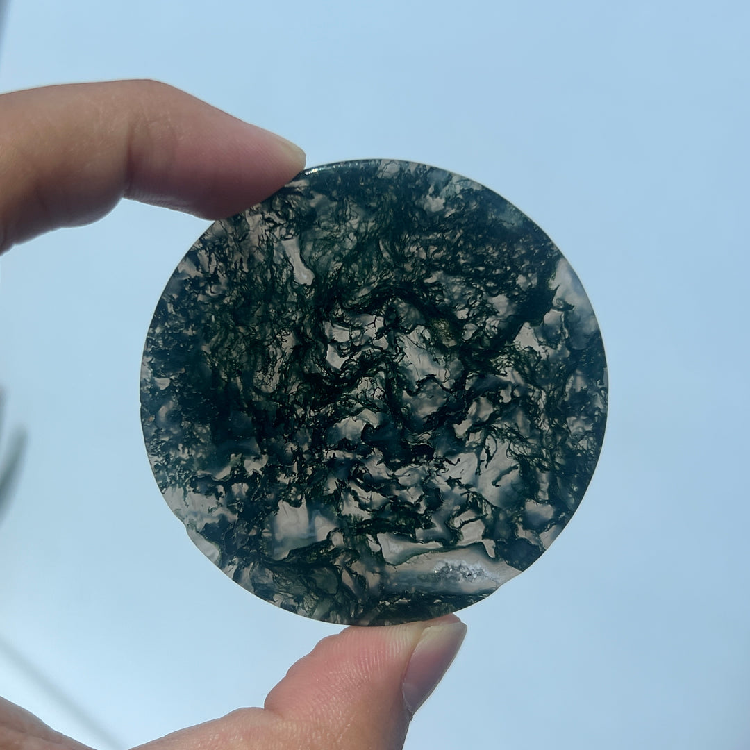 Moss Agate Disc Slice