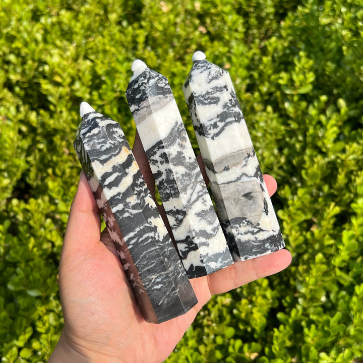 Black Zebra Jasper Point 140MM+