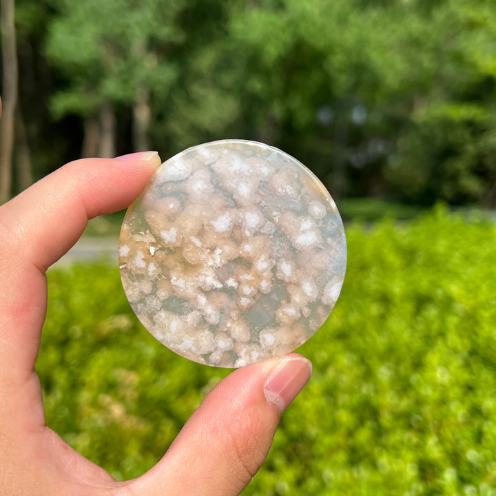 Flower Agate Disc Slice