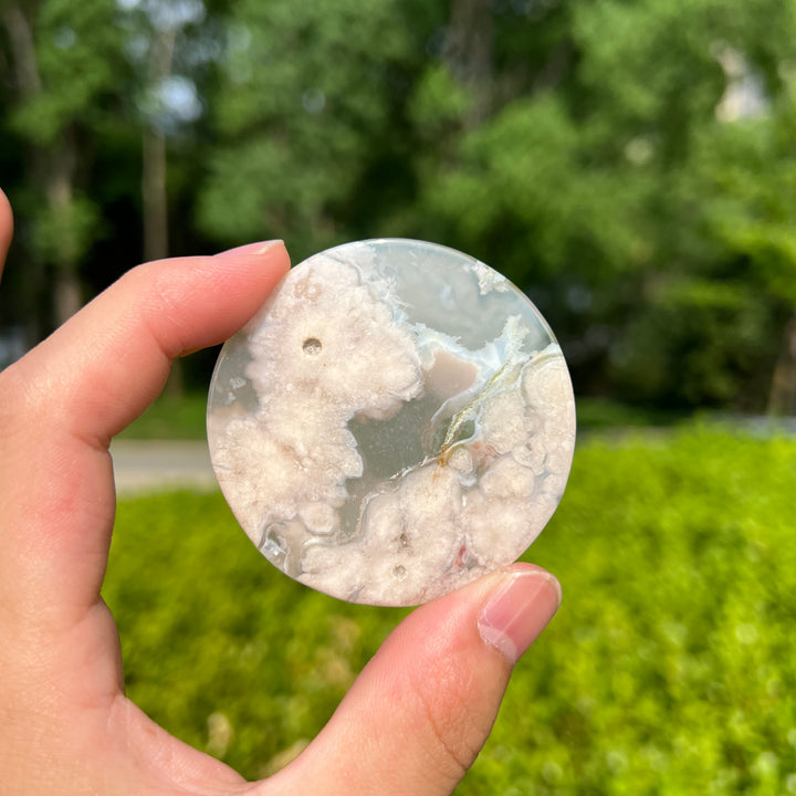 Flower Agate Disc Slice