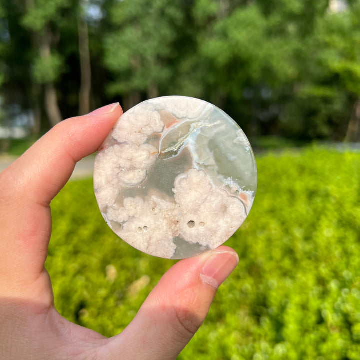 Flower Agate Disc Slice