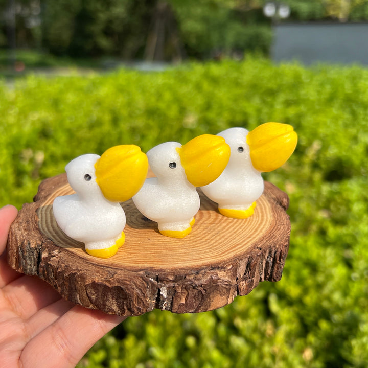 White Jade Pelican Carving