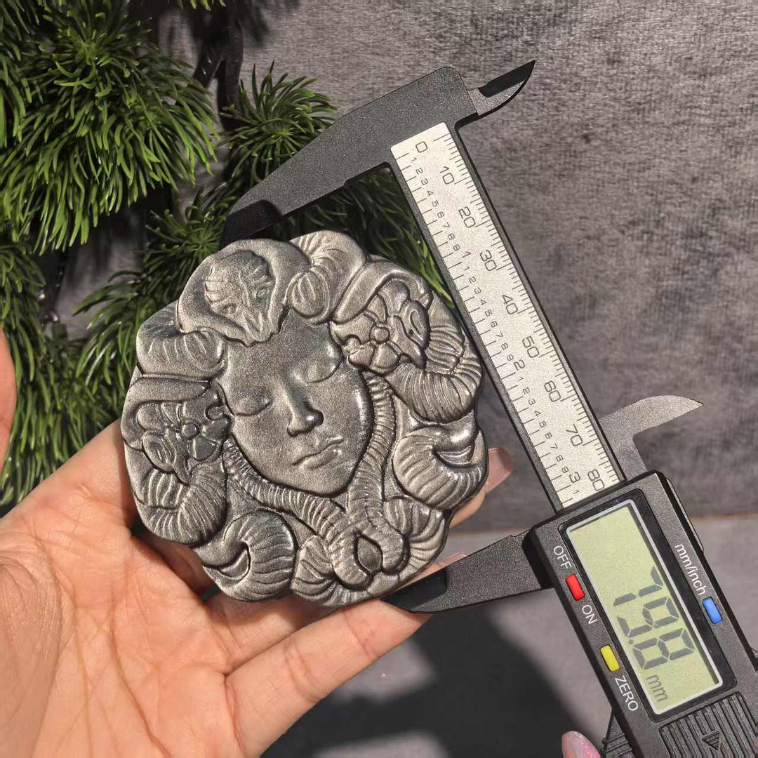 Silver Obsidian Medusa Slice-Pre-sell
