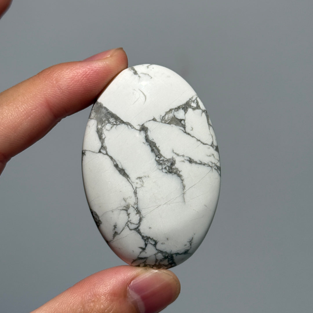 Howlite Palm Stone
