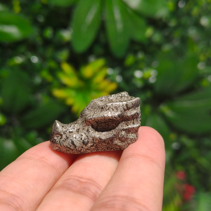 Mini Pyrite Dragon Skull