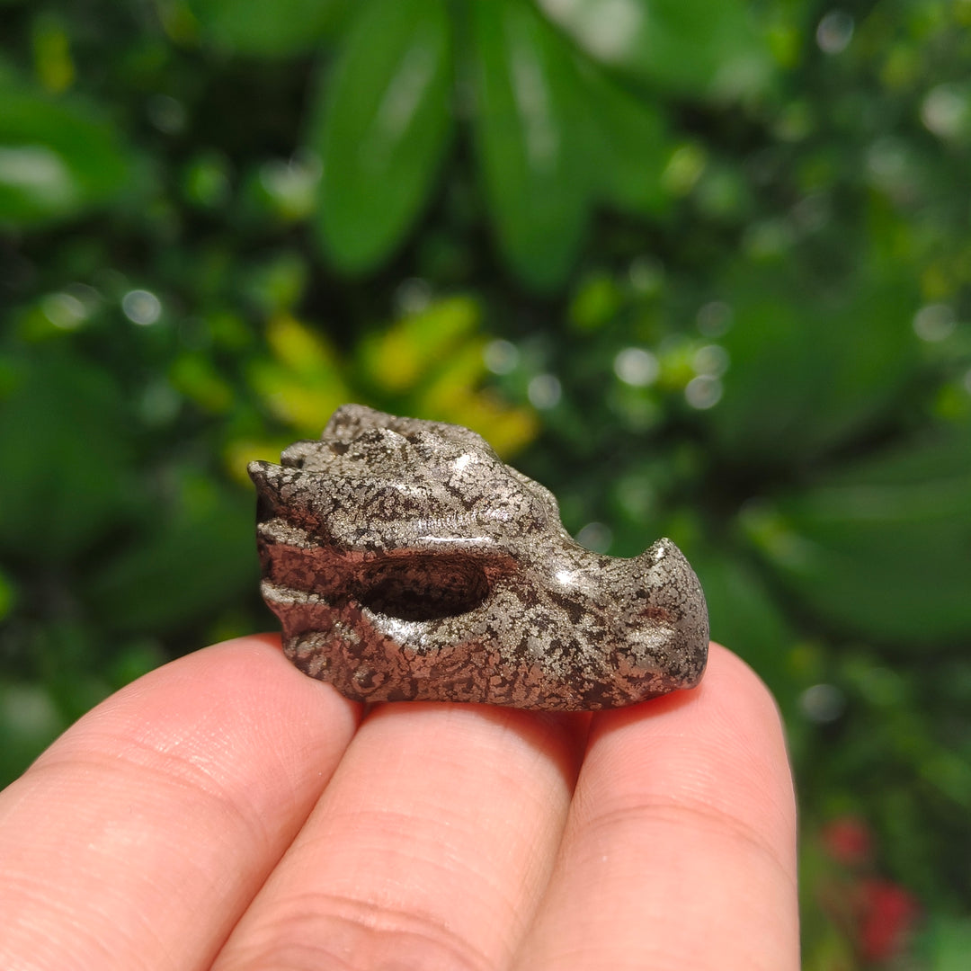 Mini Pyrite Dragon Skull