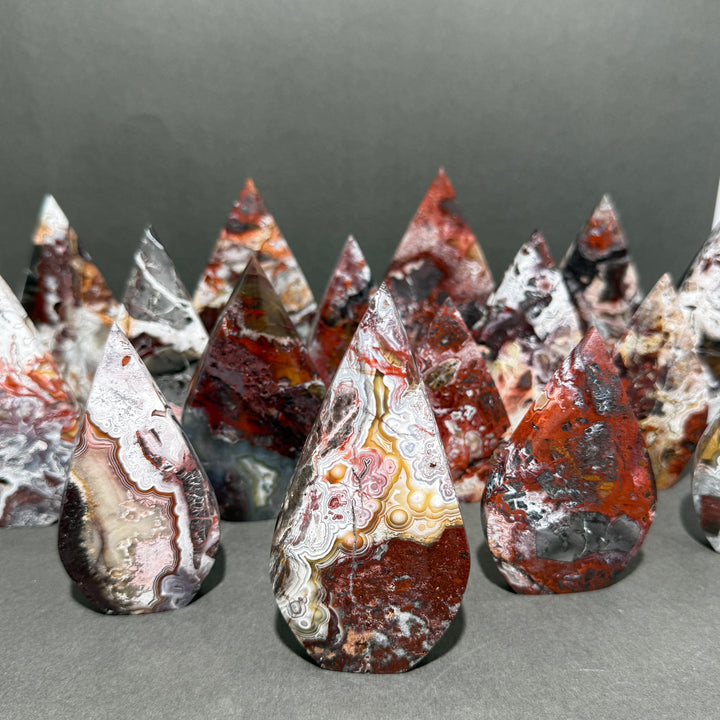 Unique, Mexican Crazy Lace Agate Teardrop
