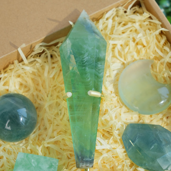 Natural Crystal Value Bundle - Fluorite Green Realm Set