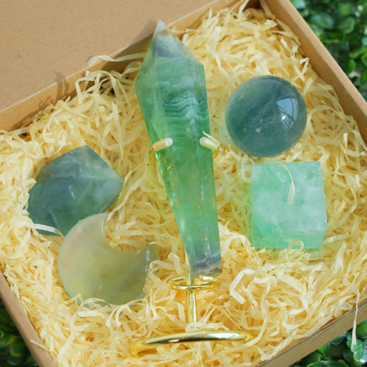 Natural Crystal Value Bundle - Fluorite Green Realm Set