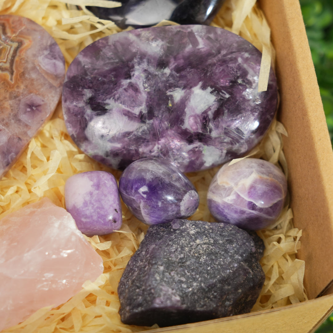 Natural Crystal Value Gift Pack-Chic Pink-Purple Crystal Set