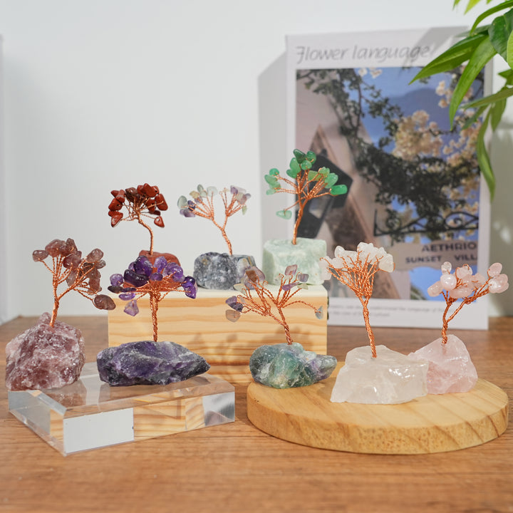 Tree With Raw Stone Crystal Tree