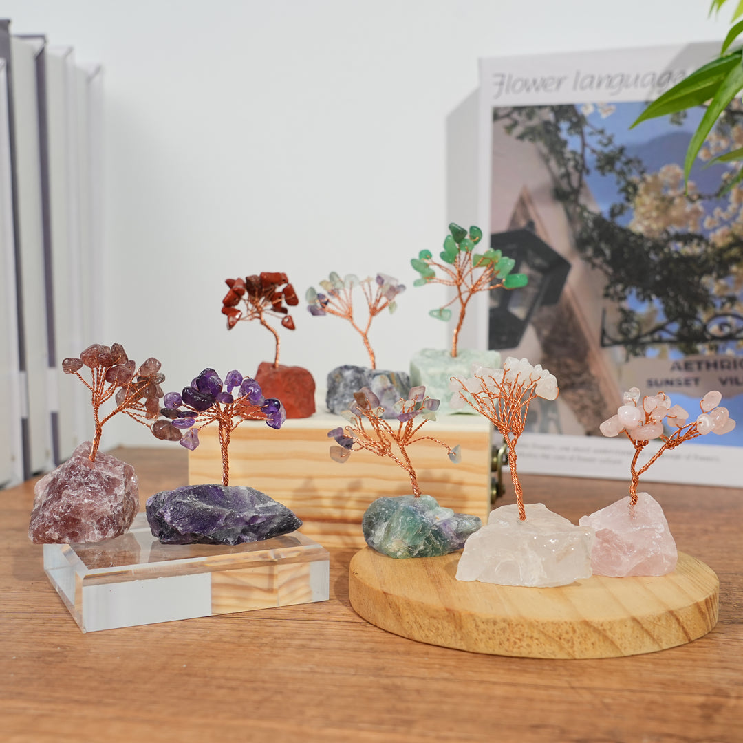 Tree With Raw Stone Crystal Tree