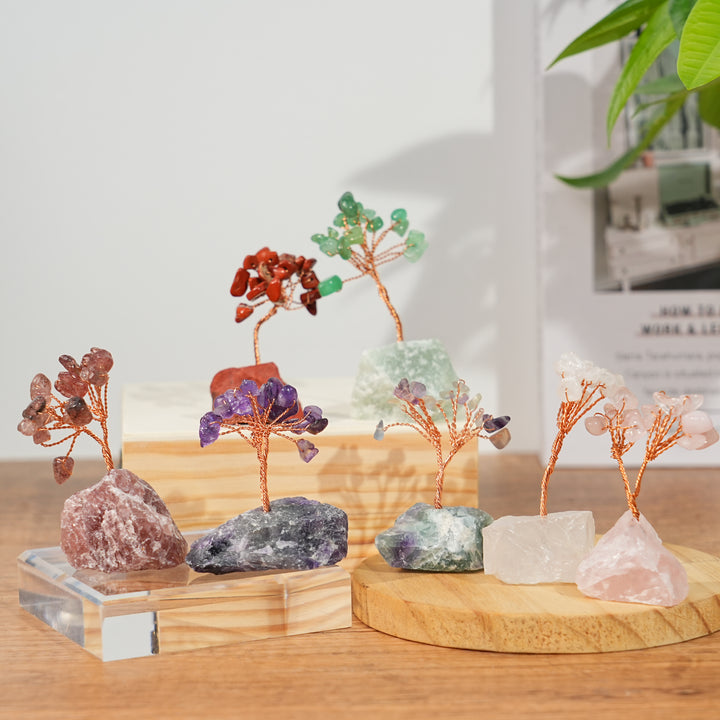 Tree With Raw Stone Crystal Tree