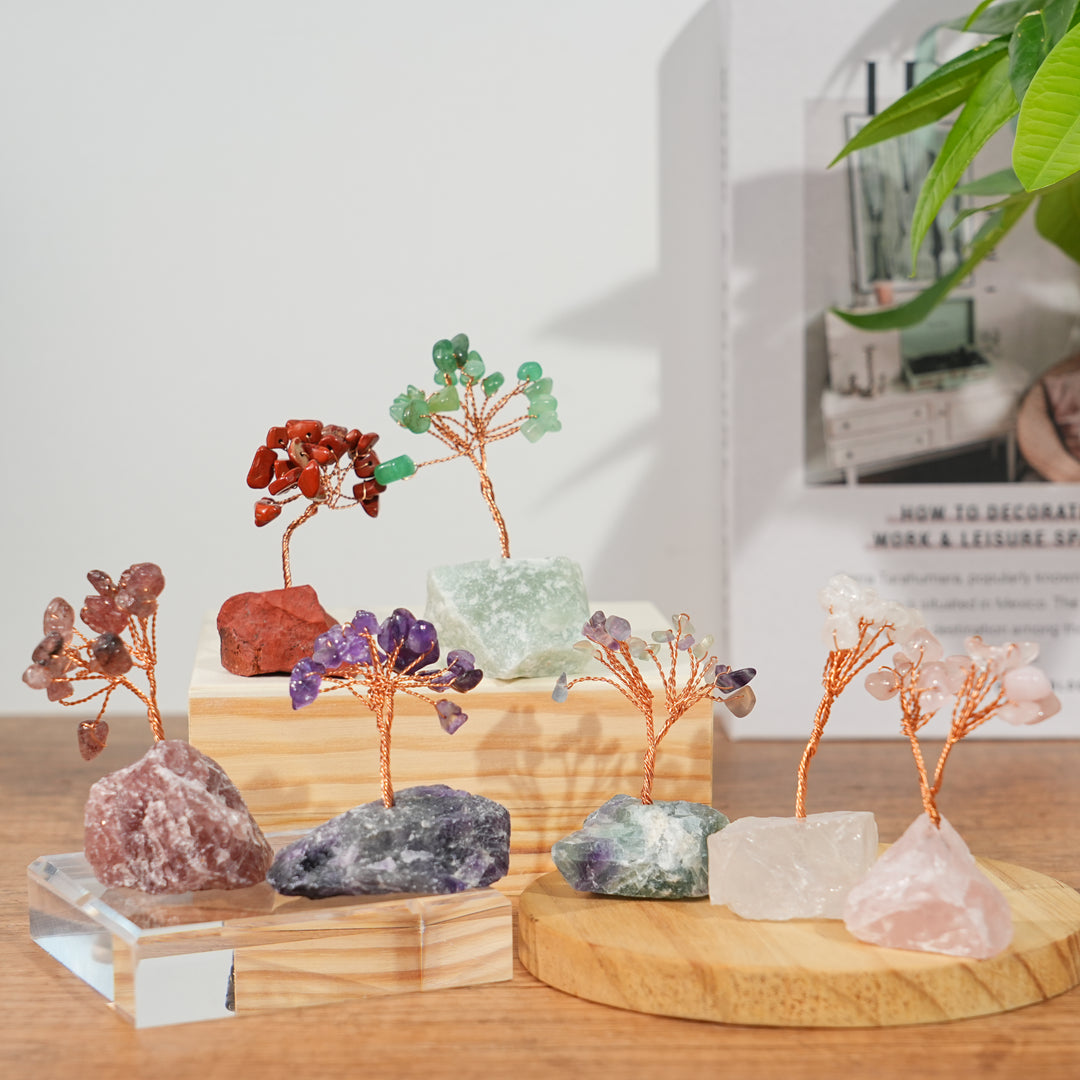 Tree With Raw Stone Crystal Tree