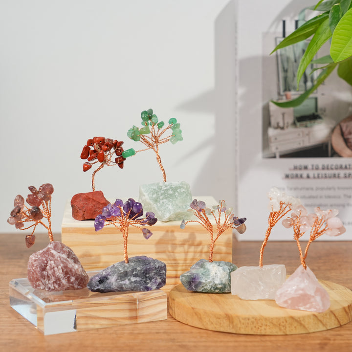 Tree With Raw Stone Crystal Tree