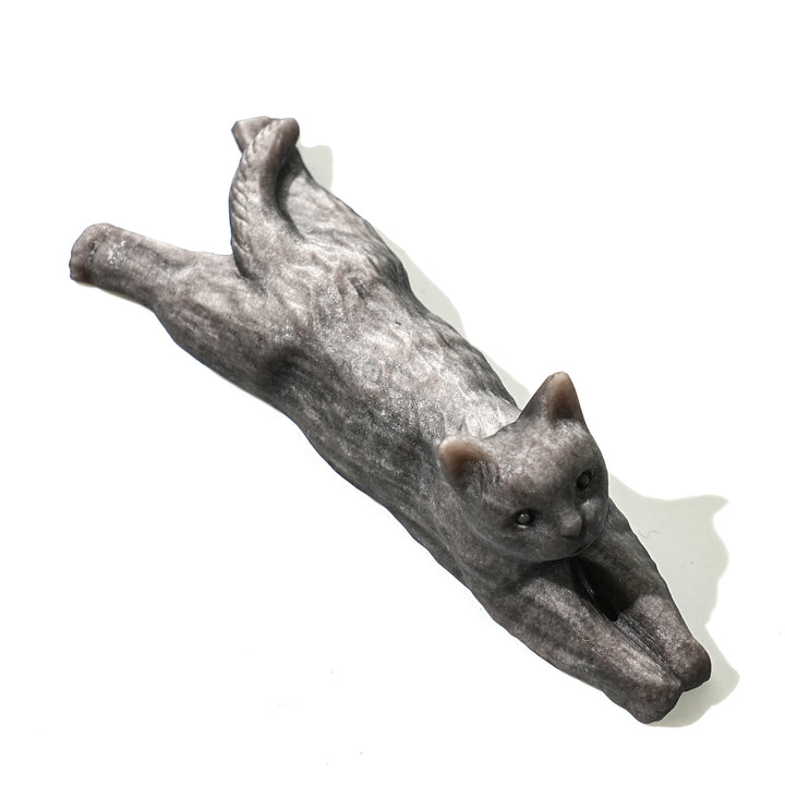 Natural Crystal Carving Long Lying Cat