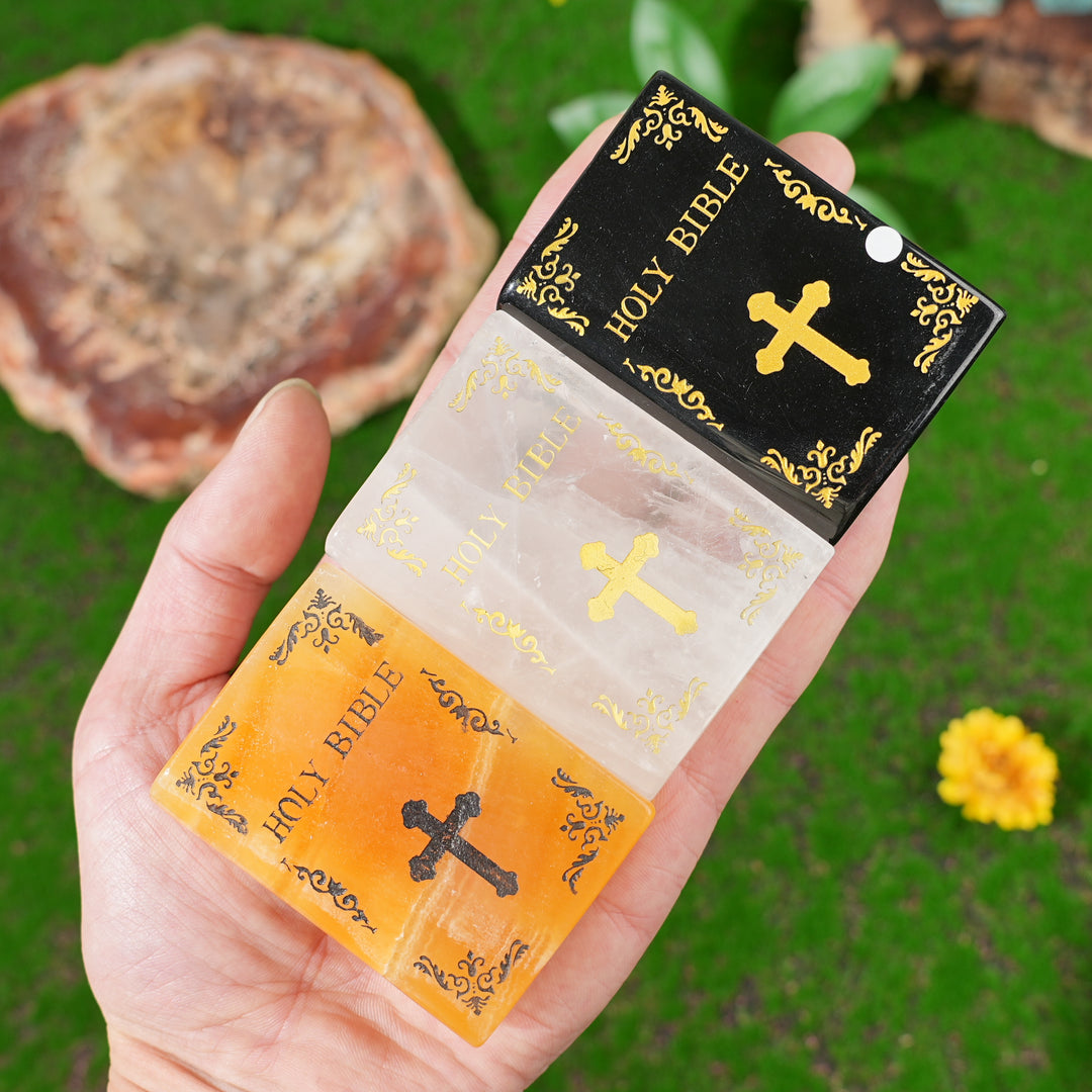 Natural Crystal Carved Bible