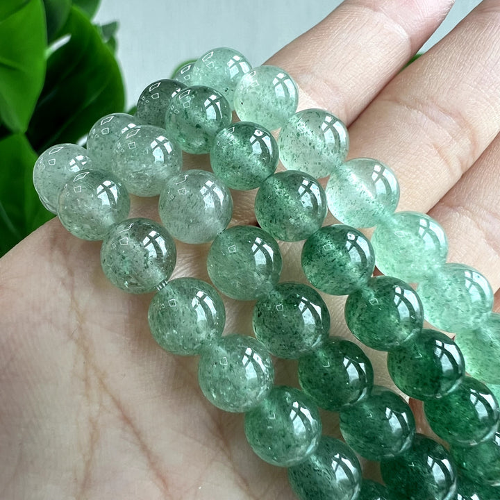 Gradient Green Strawberry Quartz Bracelet, 8mm