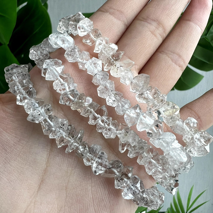 Herkimer Diamond Raw Bracelet, 7mm
