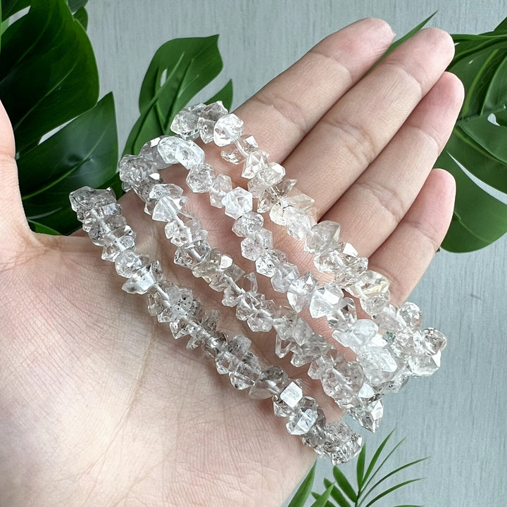Herkimer Diamond Raw Bracelet, 7mm
