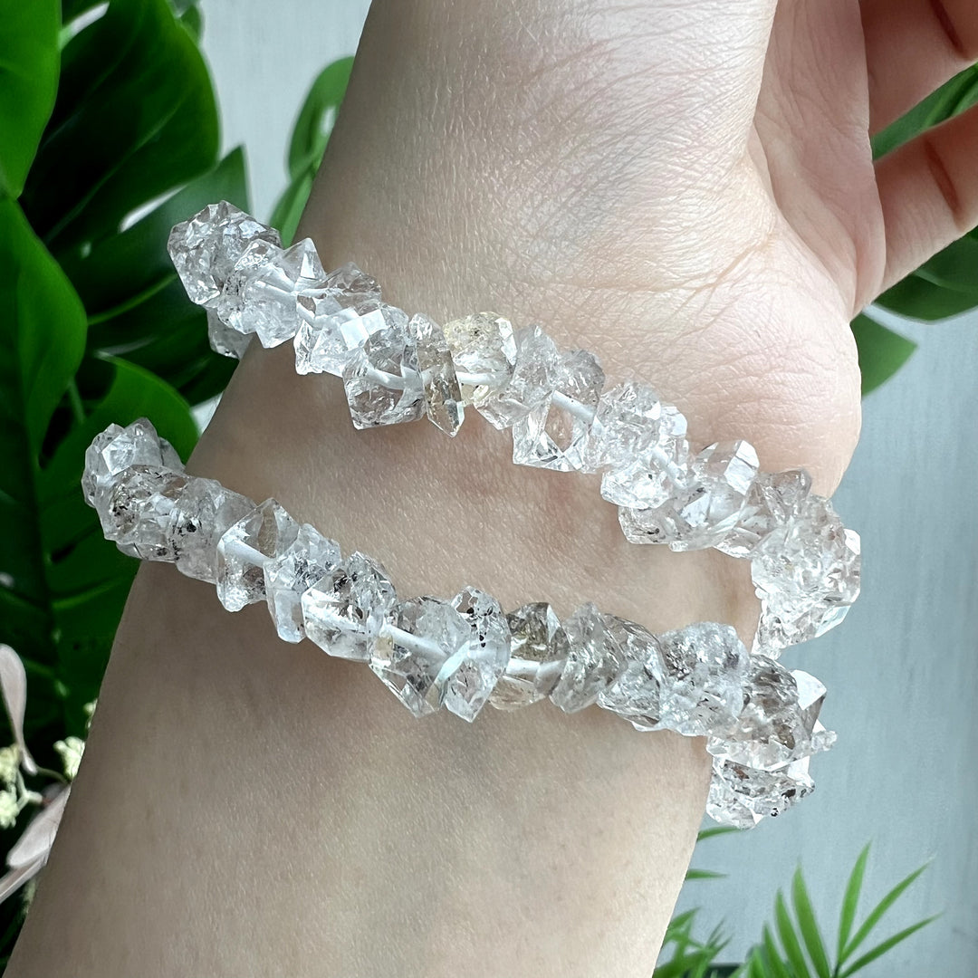 Herkimer Diamond Raw Bracelet, 7mm