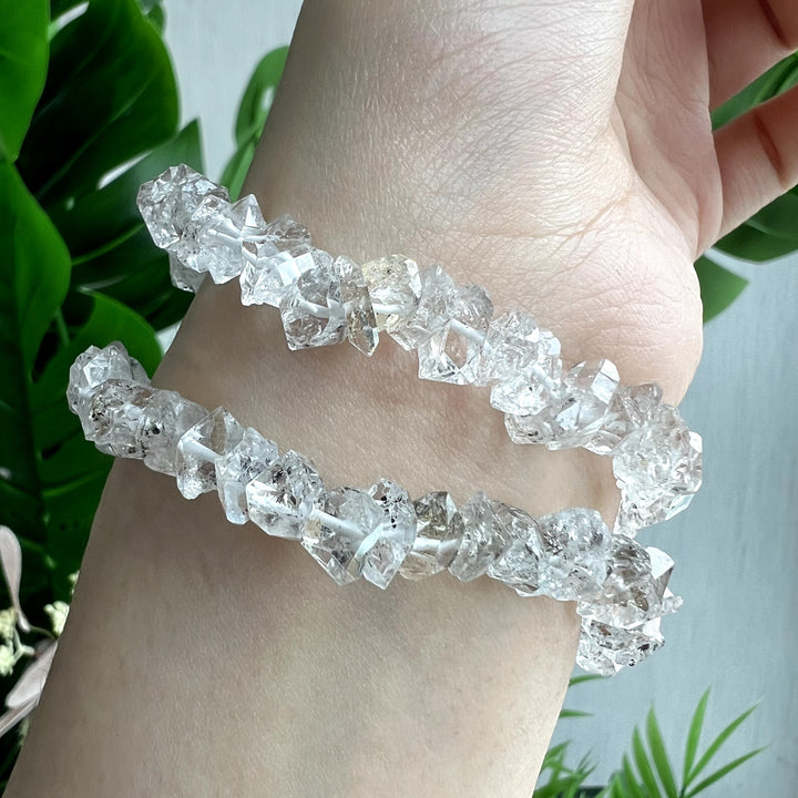 Herkimer Diamond Raw Bracelet, 7mm