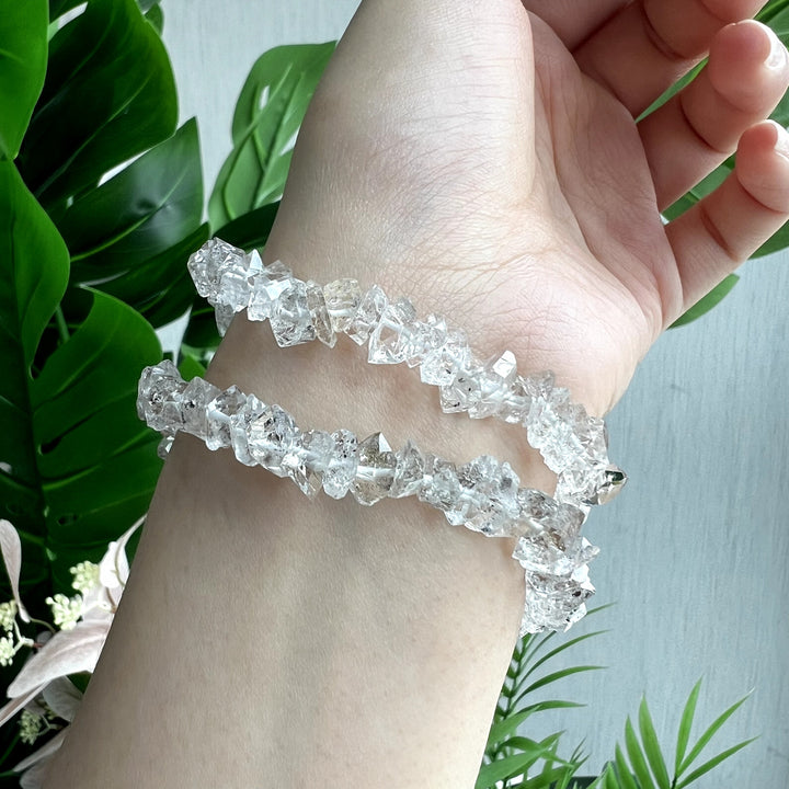 Herkimer Diamond Raw Bracelet, 7mm
