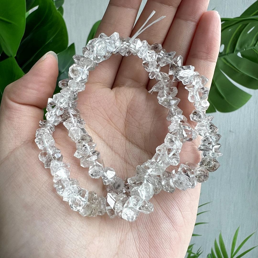Herkimer Diamond Raw Bracelet, 7mm