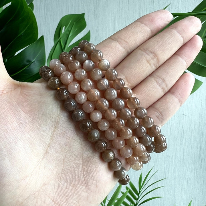 Peach Moonstone Bracelet, 6mm