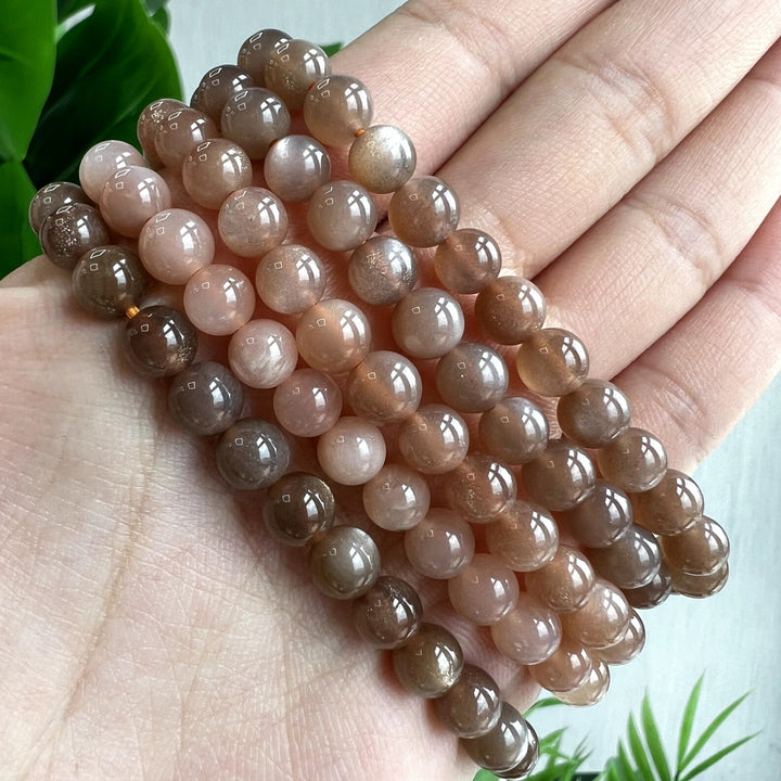 Peach Moonstone Bracelet, 6mm