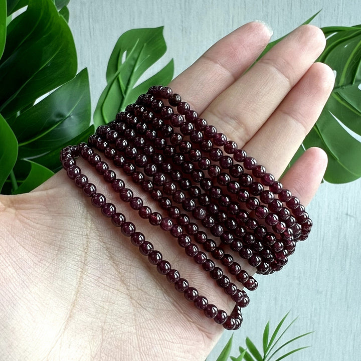 Purple Garnet 3 circle Bracelet, 4mm