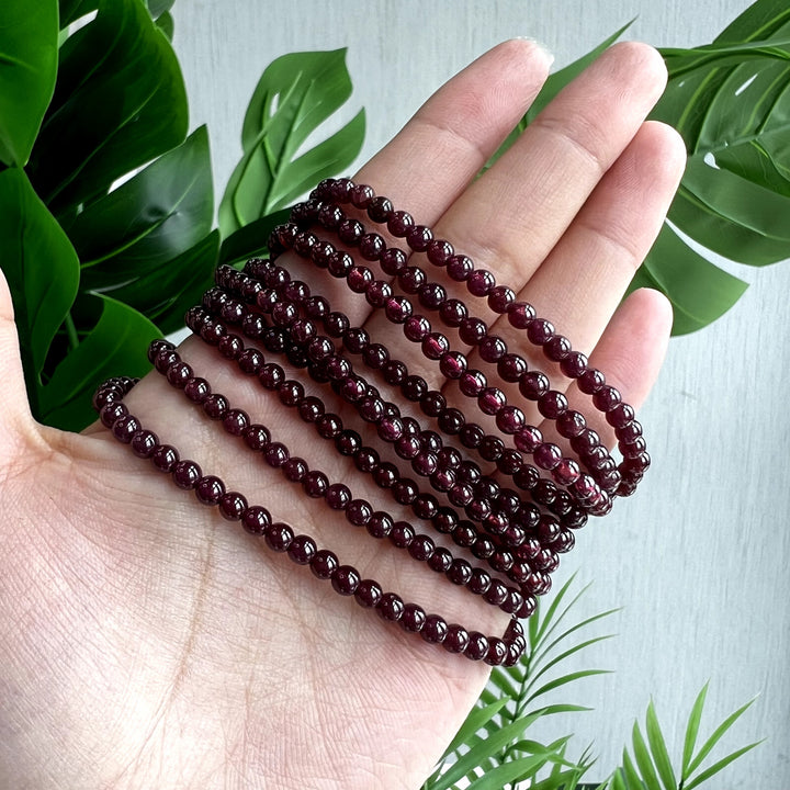 Purple Garnet 3 circle Bracelet, 4mm