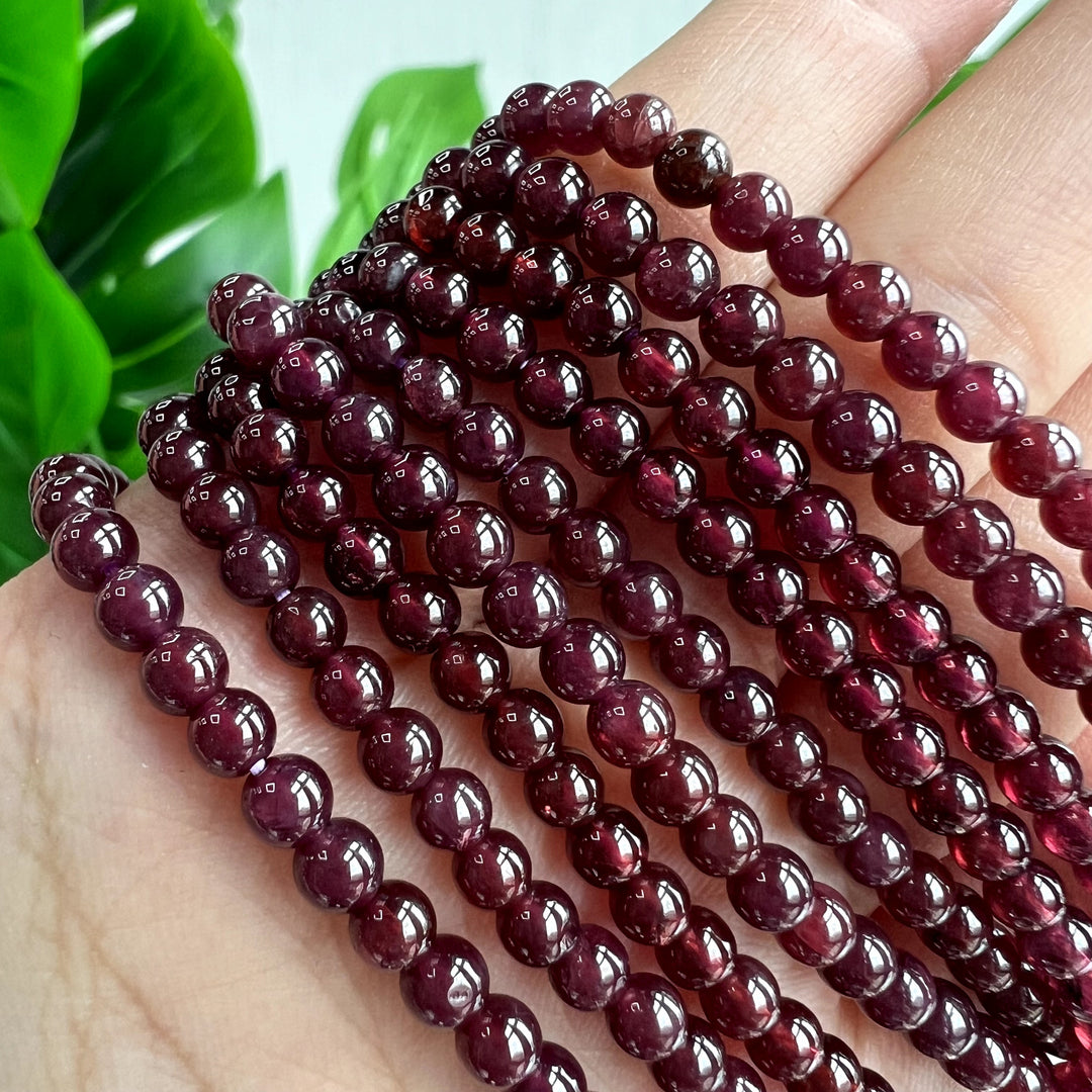 Purple Garnet 3 circle Bracelet, 4mm