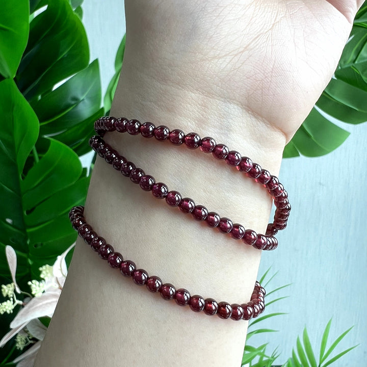 Purple Garnet 3 circle Bracelet, 4mm