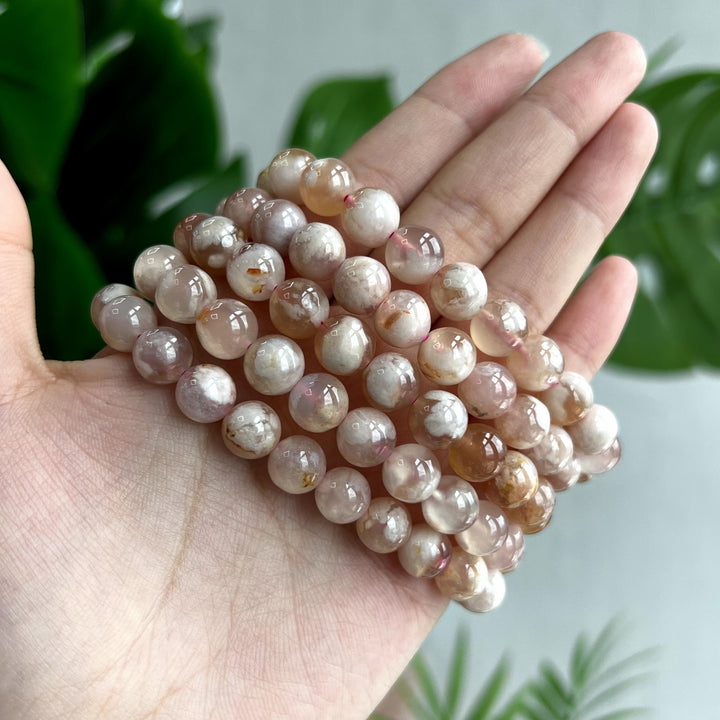 Flower Agate Bracelet, 9mm