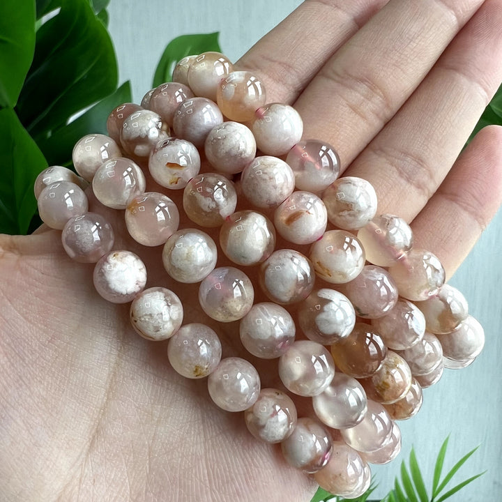 Flower Agate Bracelet, 9mm